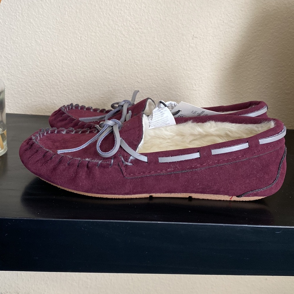 Prince & Fox Fur Lined Shoes, Size US 6W, Maroon, New with Tag - Picture 5 of 9